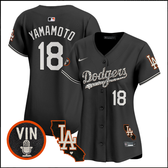 Women Los Angeles Dodgers #18 Yamamoto 2025 black Limited Stitched Jersey->women mlb jersey->Women Jersey